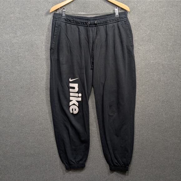 Nike Sportswear Fleece Joggers Womens Large Retro Logo Pull On Sweatpants
